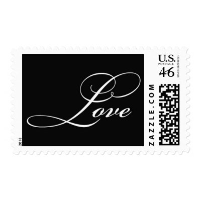 Love (black) postage stamp