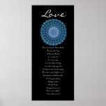Love - Blue Daisy Wreath - First Corinthians Print