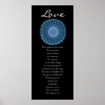 Love - Blue Daisy Wreath - First Corinthians Print