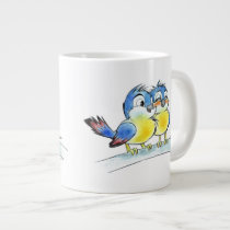 Love bluebirds extra large mug