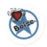 Love Boise Round Stickers