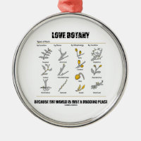 Love Botany Because The World Is Just A Budding Round Metal Christmas Ornament