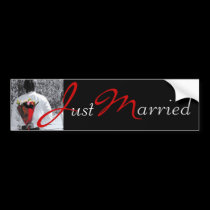 Love Bouquet - Just Married bumper stickers by ArtByLindaLou Love Bouquet - Just Married bumper stickers