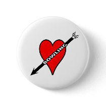 Love Bowling Heart Buttons