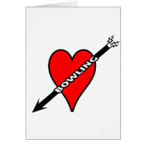 Love Bowling Heart Greeting Card