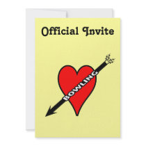 Love Bowling Heart Personalized Invite
