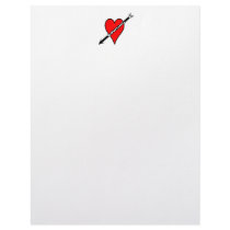 Love Bowling Heart Personalized Letterhead