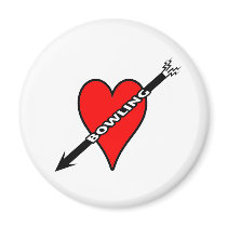 Love Bowling Heart Fridge Magnet