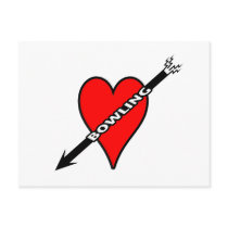 Love Bowling Heart Post Card
