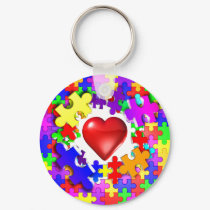 Love Breaks Thru Autism keychains by wolfmama Love Breaks Thru Autism keychains