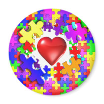 Love Breaks Thru Autism Refrigerator Magnet