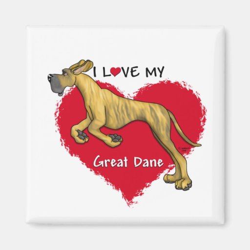 Love Brindle Great Dane UC Magnets