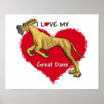 Love Brindle Great Dane UC Posters