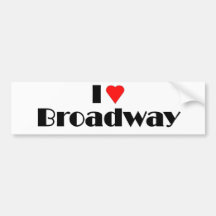 Love Broadway Bumper Stickers