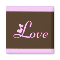 Love Brown & Pink magnets by dndartstudio Love Brown & Pink magnets
