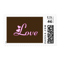 Love Brown & Pink postage by dndartstudio Love Brown & Pink postage