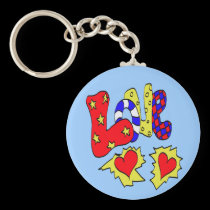 love bubble words keychains