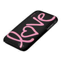 love - bubblegum pink and black iPhone 3 cases