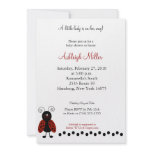 Love Bug Black & Red Ladybug 5x7 Baby Shower Personalized Announcement