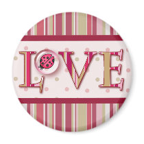 LOVE BUG BUBBLE & STRIPES by SHARON SHARPE magnets
