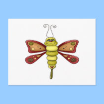 Love Bug Butterfly postcards