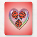 LOVE BUG & HEART BUBBLE by SHARON SHARPE mousepads