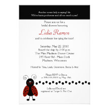 Love Bug Ladybug 5x7 Bridal Shower Invite
