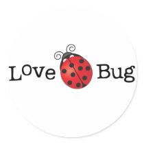 Love Bug - Ladybug Round Stickers