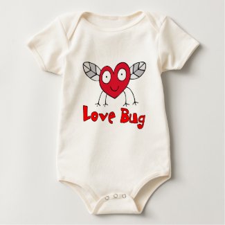 Love Bug Valentines Baby Onesie shirt