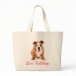 Love Bulldogs English Bulldog Puppy Dog Totebag