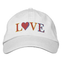 Love Cap with heart and stitch details embroidered hats by Funkart Love Cap with heart and stitch details embroidered hats