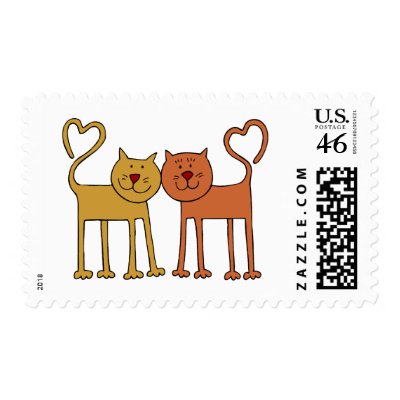 Love Cats Postage Stamp