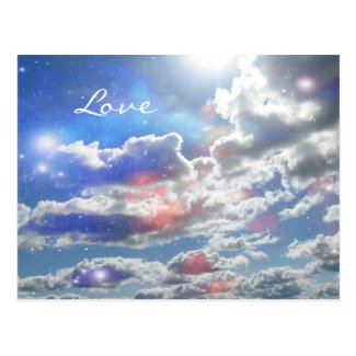 Love Celestial Clouds Postcard