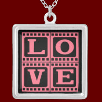 LOVE Charm on Silver Necklace necklaces