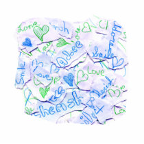 Love Cherish Adore Purple and Green Collage Square Acrylic Cut Outs