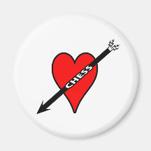 Love Chess Heart Magnets