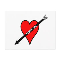 Love Chess Heart Postcards
