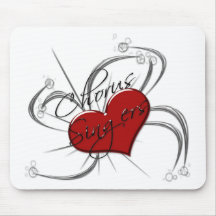 Love Chorus Singers Heart Mousepads