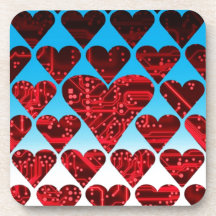 love circuit, red drink coaster