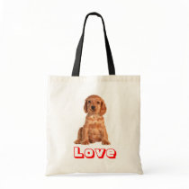Love Cocker Spaniel Puppy Dog Canvas Tote Bag