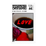 Love Coffee Rose And Heart Postage