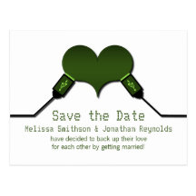 Love Connection USB Save the Date Postcard, Green