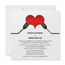 Love Connection USB Wedding Invitation, Red