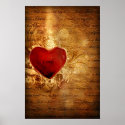 Love Conquers All (Heart Art Poster) posters