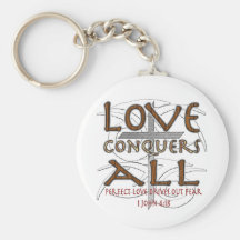 Love Conquers All Key Chain