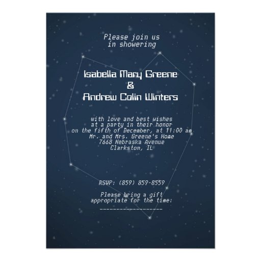 Love Constellation Couple Shower Invites
