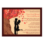 Love Couple Falling Hearts Oak Tree Couples Shower Personalized Invite