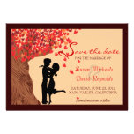 Love Couple Falling Hearts Oak Tree Save the Date Invitation