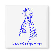 Love Courage Hope Butterfly -  Anal Cancer Magnets