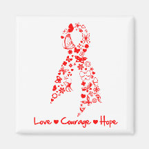 Love Courage Hope Butterfly -  Blood Cancer Fridge Magnets